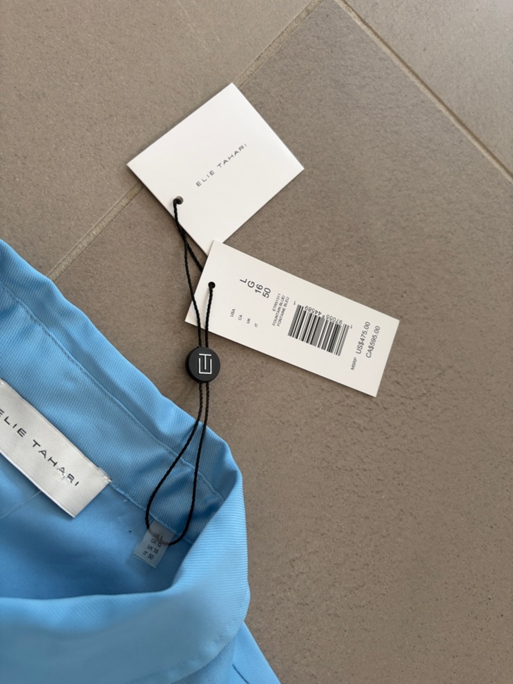 Elie Tahari Natalya blue pleated shirt dress with belt, length 49",NWT - Picture 6 of 16